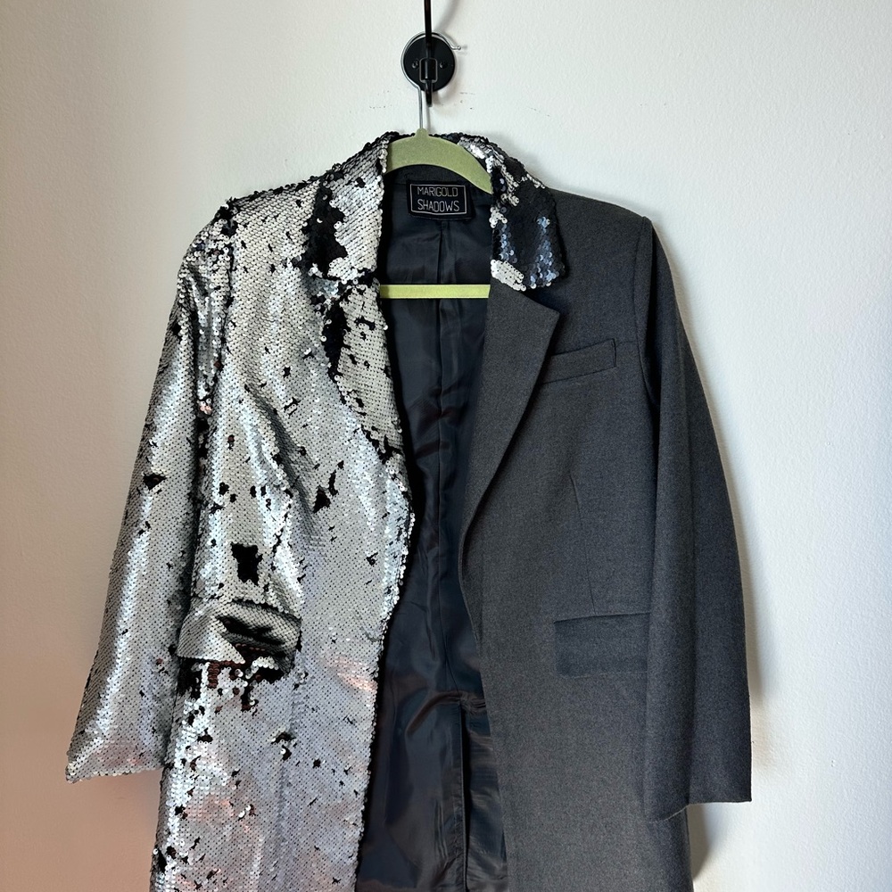 Marigold shadows Sequin and Gray Blazer